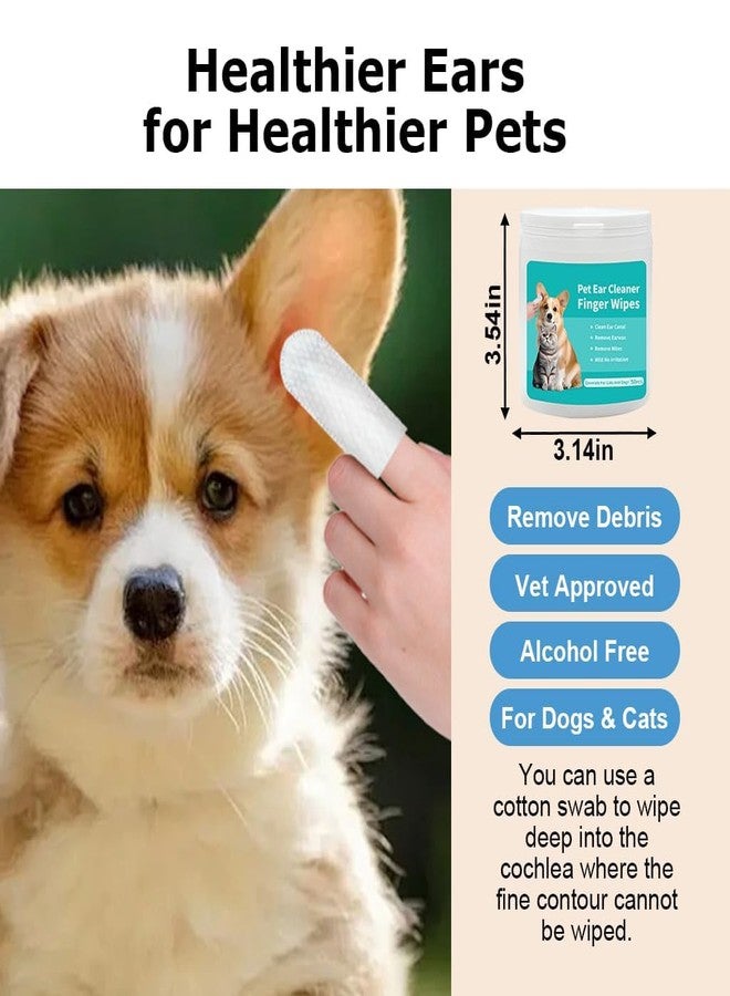 LARYNX Pet Ear Cleaner Finger Wipes, 50 Pieces, Non-Woven Wet Wipes for Dogs and Cats, Gentle Ear Canal Cleaning and Earwax Removal - Image 5